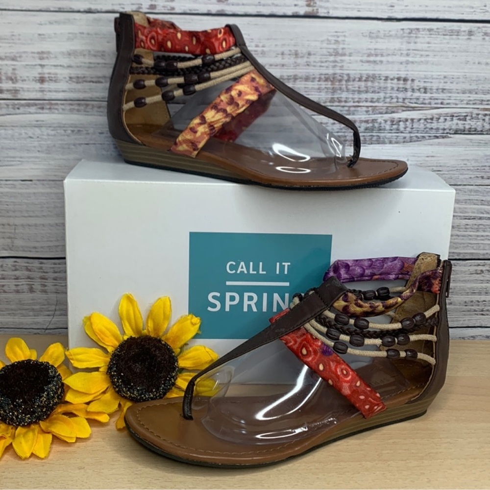 Call It Spring Faux Leather Zip Sandals